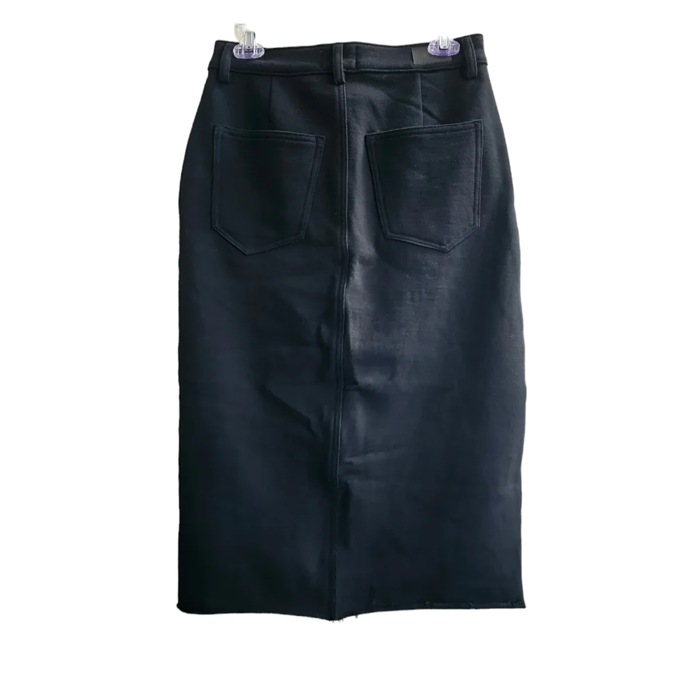 DL1961 Alma Skirt Midi Black Terry Size 25 Sample - Picture 4 of 13